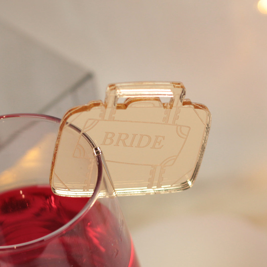 Suitcase Destination Wedding Wine Glass Charm Place Settings-Weddings by Lumi