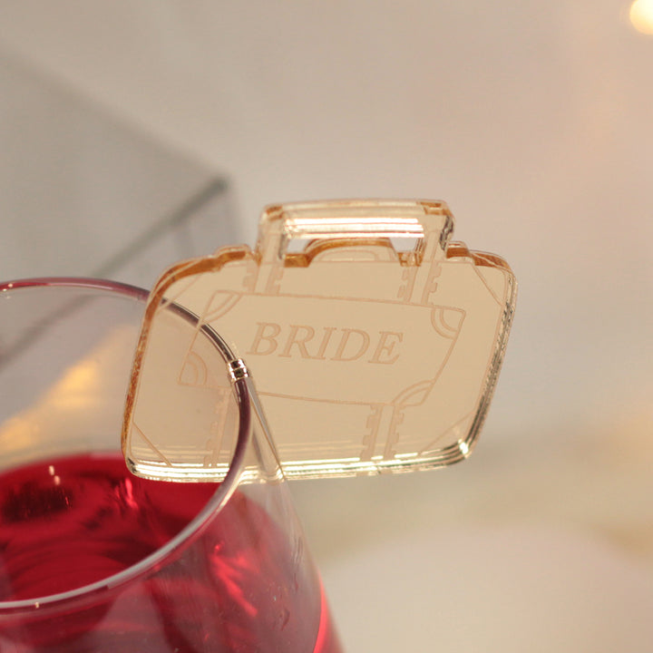 Suitcase Destination Wedding Wine Glass Charm Place Settings-Weddings by Lumi