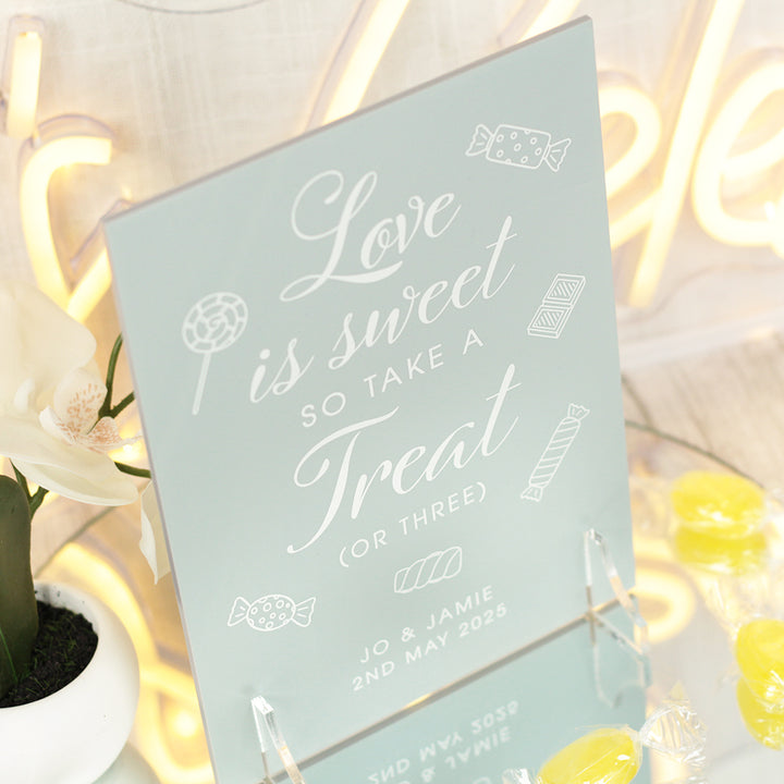 Elegant Script Sweet Bar Acrylic Sign