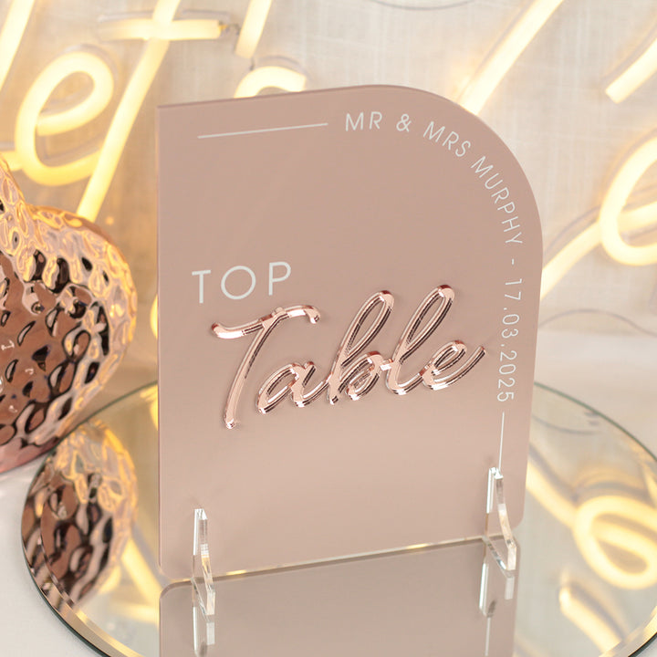 Modern Arch Table Number Acrylic Sign-Weddings by Lumi