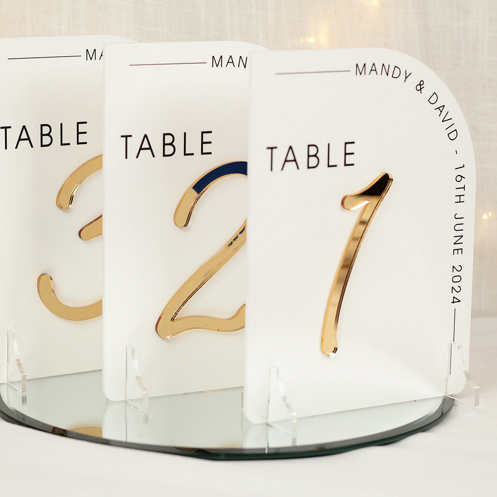 Modern Arch Table Number Acrylic Sign-Weddings by Lumi