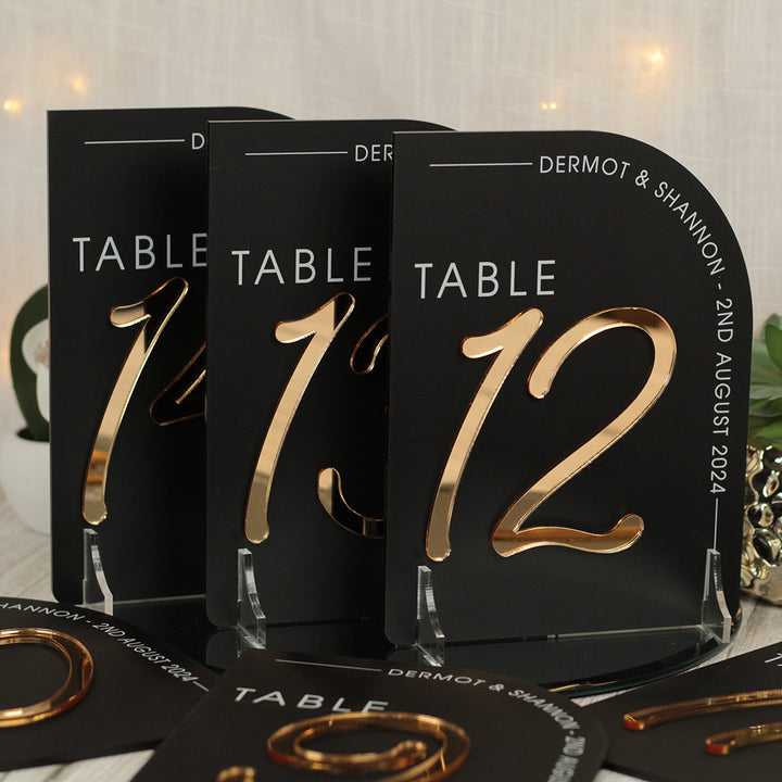 Modern Arch Table Number Acrylic Sign-Weddings by Lumi