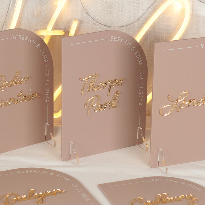 Modern Arch Table Number Acrylic Sign-Weddings by Lumi