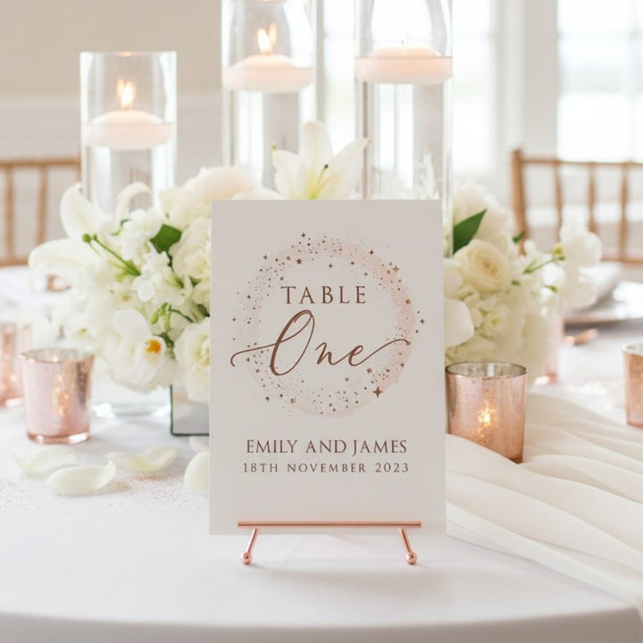 Sparkly Circle Table Number/Name Card