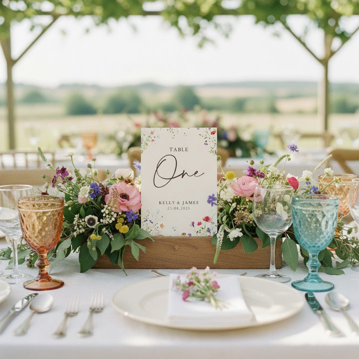Watercolour Wildflower Table Number/Name Card