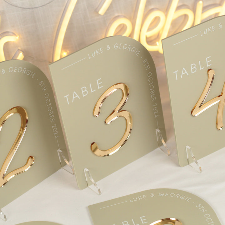 Modern Arch Table Number Acrylic Sign-Weddings by Lumi
