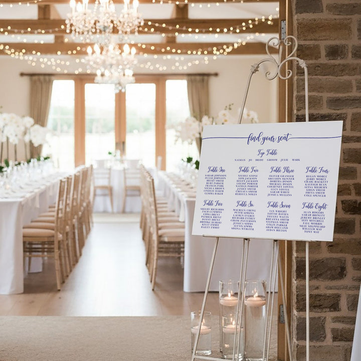 Classic Script Wedding Table Seating Plan
