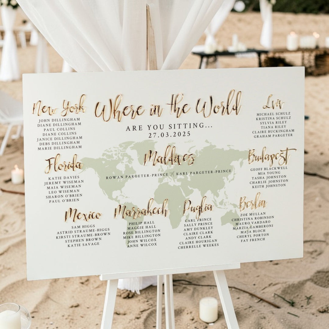 Where in the World are you Sitting Table Plan