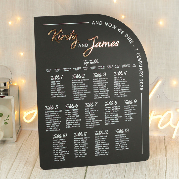 Modern Arch Acrylic Table Plan-Weddings by Lumi