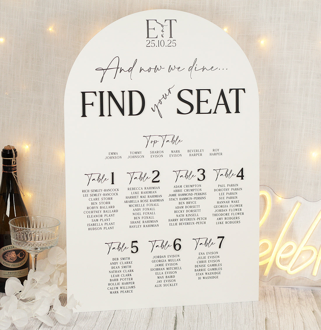 Manhattan Acrylic Table Plan