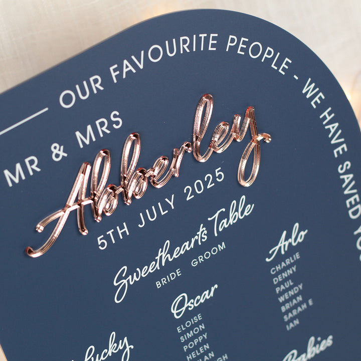 Modern Arch  Acrylic Table Plan