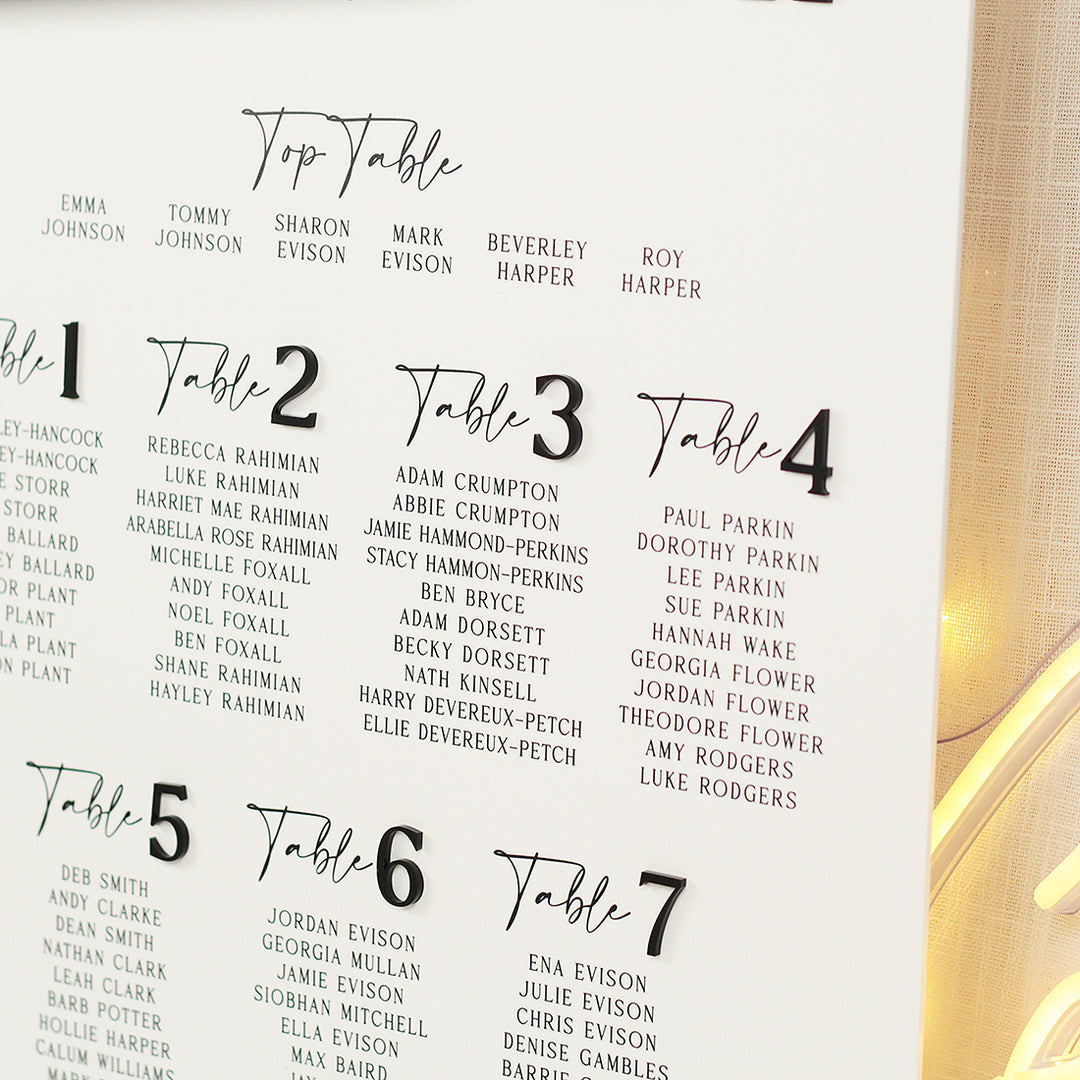 Manhattan Acrylic Table Plan