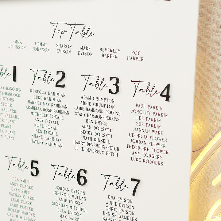 Manhattan Acrylic Table Plan