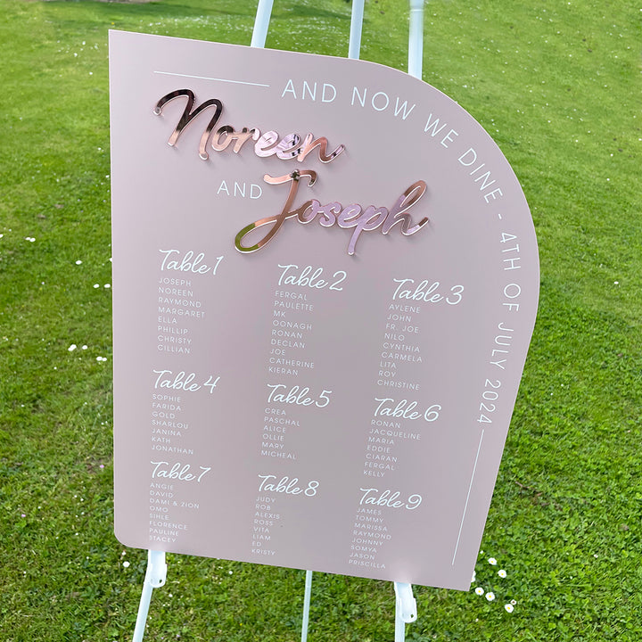 Modern Arch Acrylic Table Plan-Weddings by Lumi