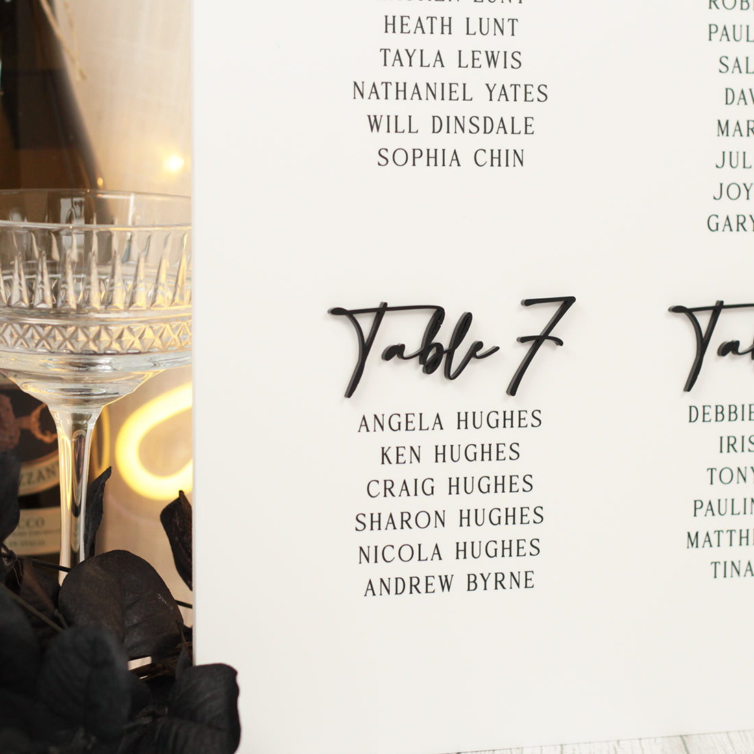 Pen Script Table Plan