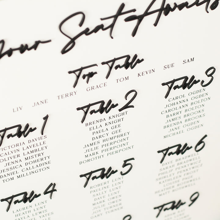 Pen Script Table Plan