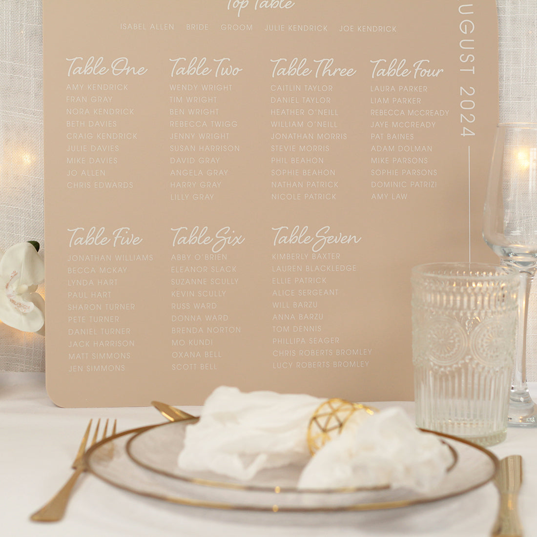 Modern Arch  Acrylic Table Plan