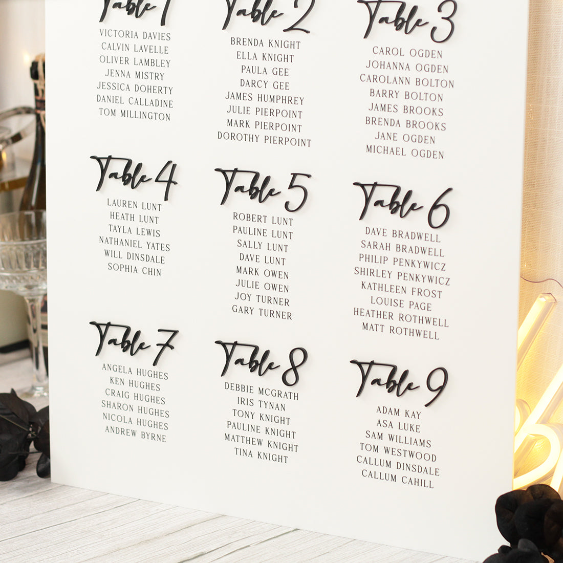 Pen Script Table Plan