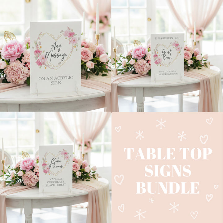Table Top Sign Bundle: Geometric Heart