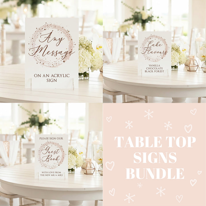Table Top Sign Bundle: Sparkly Circle
