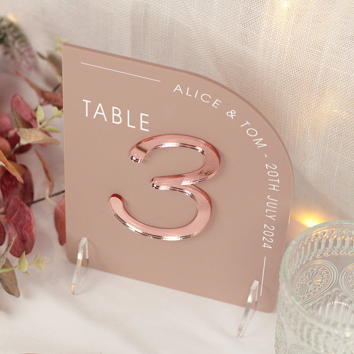 Modern Arch Table Number Acrylic Sign-Weddings by Lumi