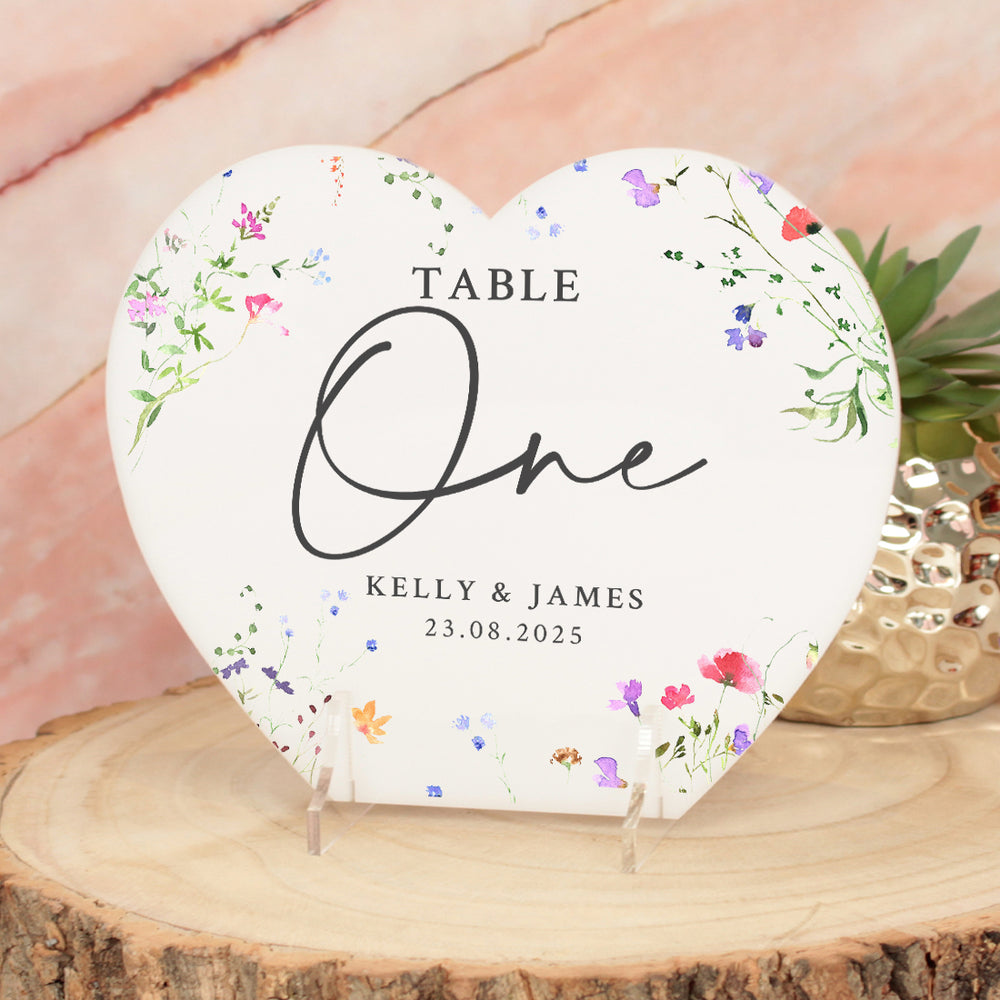 Watercolour Wildflower Wedding Table Number Set-Weddings by Lumi