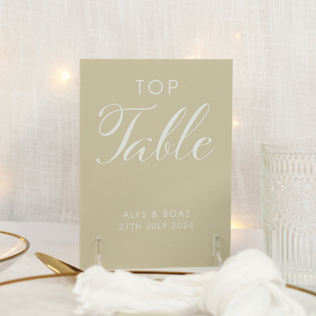 Elegant Script Pastel Acrylic Table Number-Weddings by Lumi