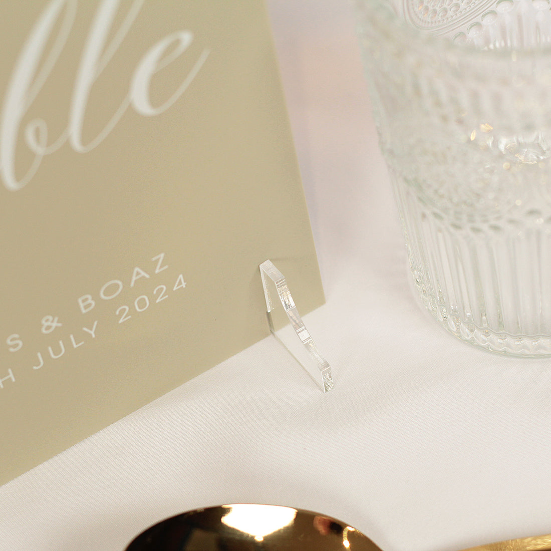 Elegant Script Pastel Acrylic Table Number-Weddings by Lumi