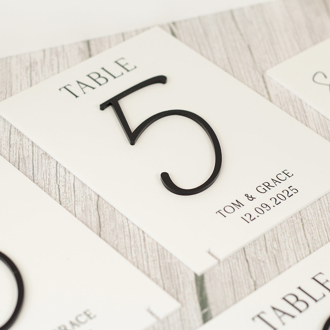 Pen Script Table Number Acrylic Sign