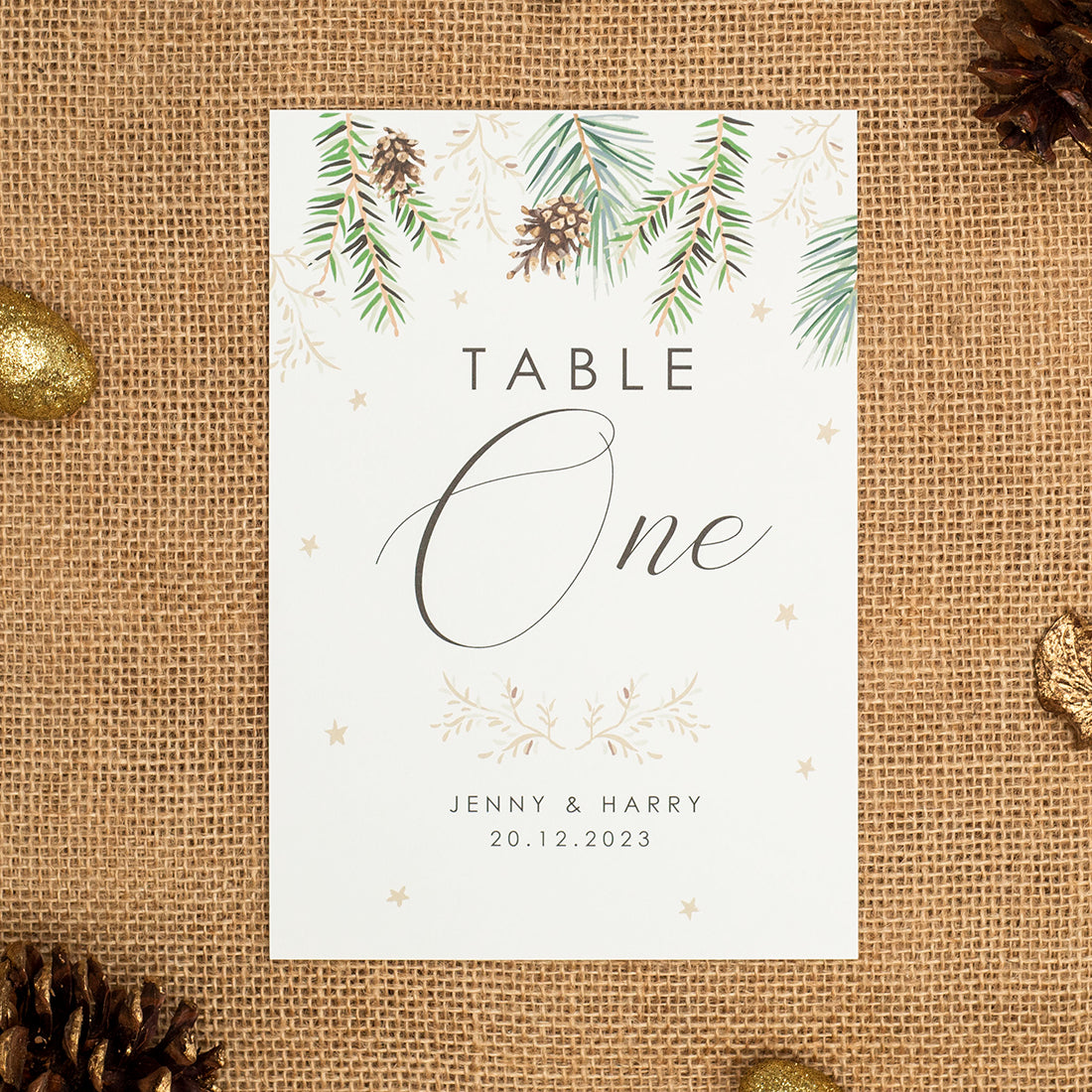 Winter Fern Table Number/Name Card-Weddings by Lumi