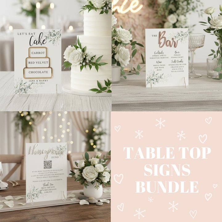 Table Top Sign Bundle: Botanical Wreath