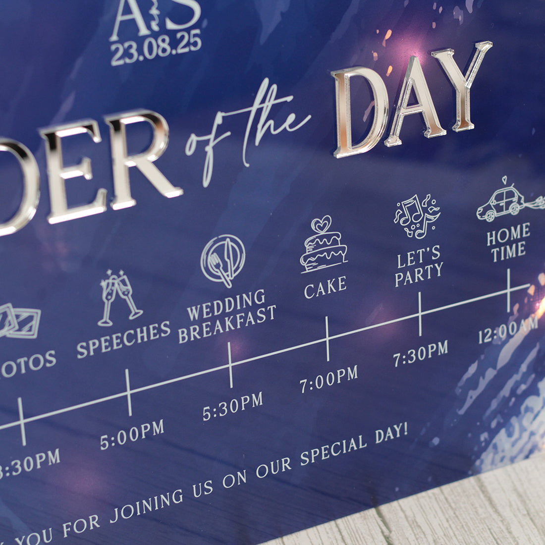 Colour Splash Order of the Day Timeline