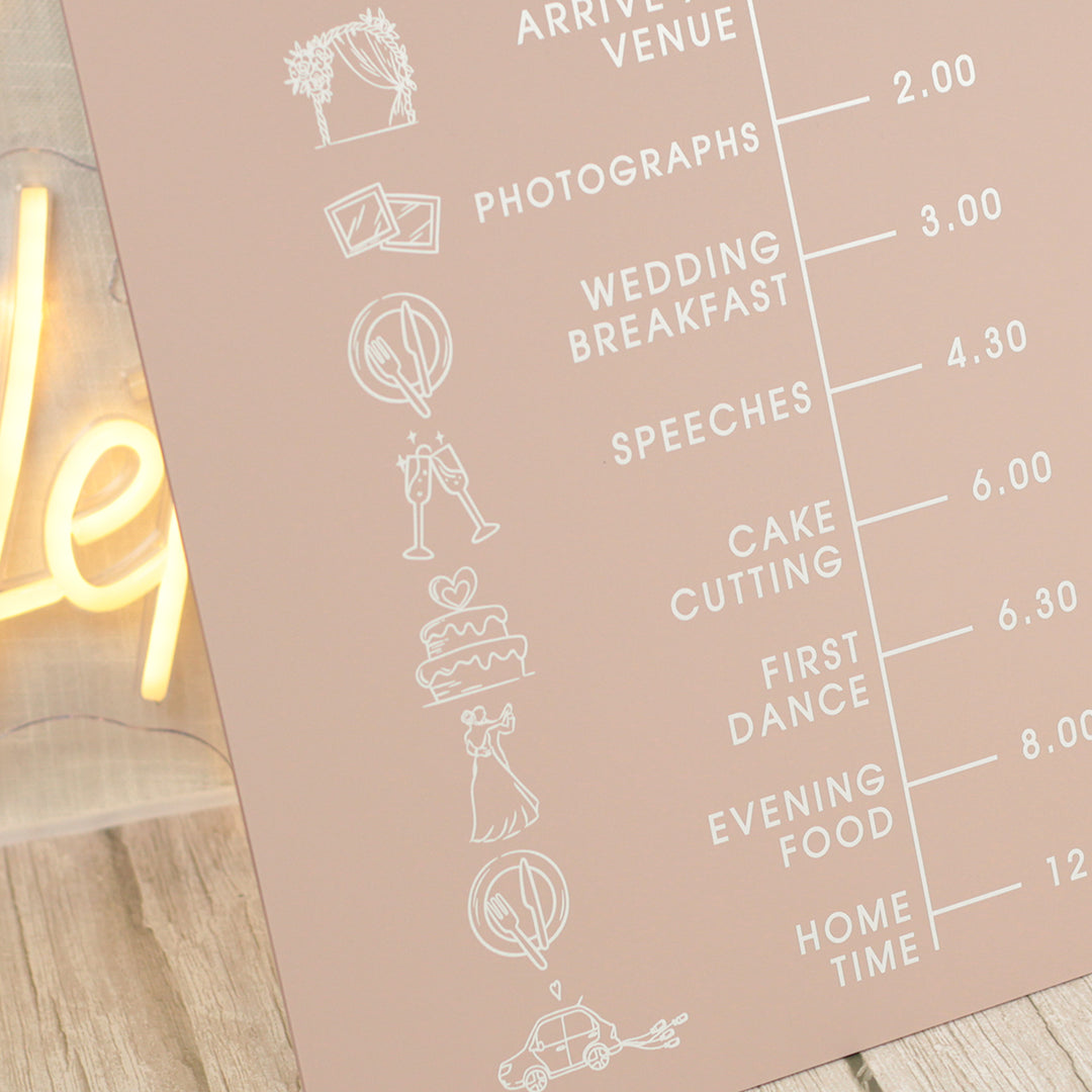 Modern Arch Acrylic Order of the Day Timeline-Weddings by Lumi