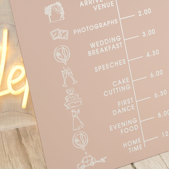 Modern Arch Acrylic Order of the Day Timeline-Weddings by Lumi
