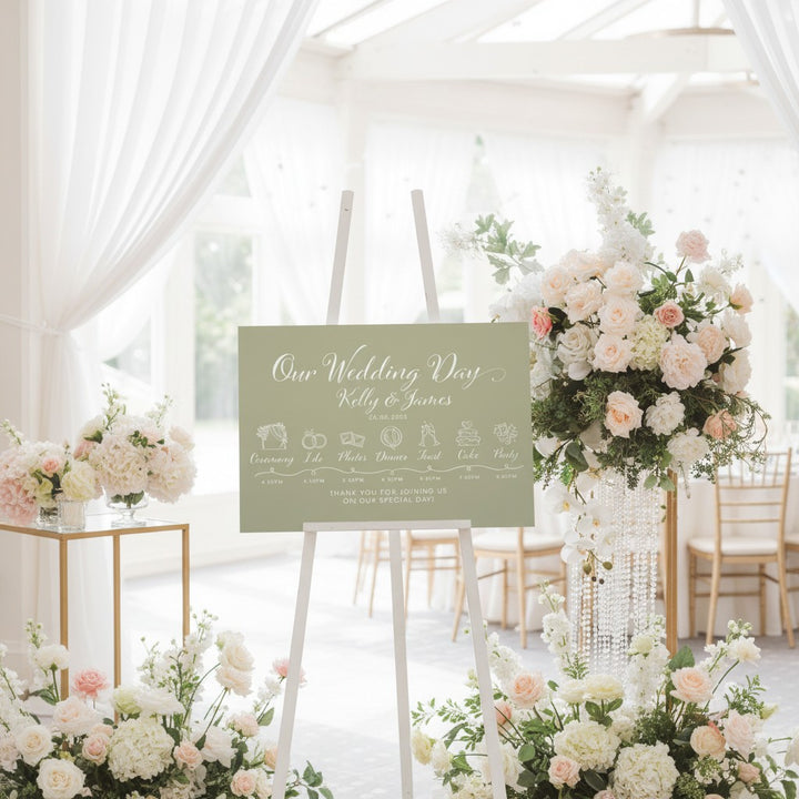 Elegant Script Acrylic Order of the Day Timeline