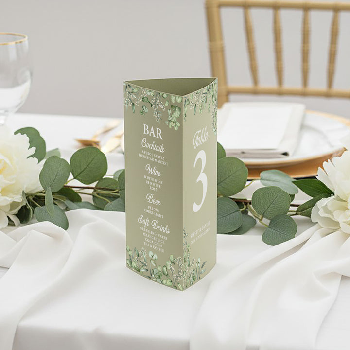 Eucalyptus Tri-Fold Freestanding Table Centrepiece
