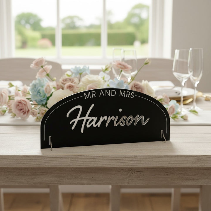 Modern Arch Top Table Acrylic Sign