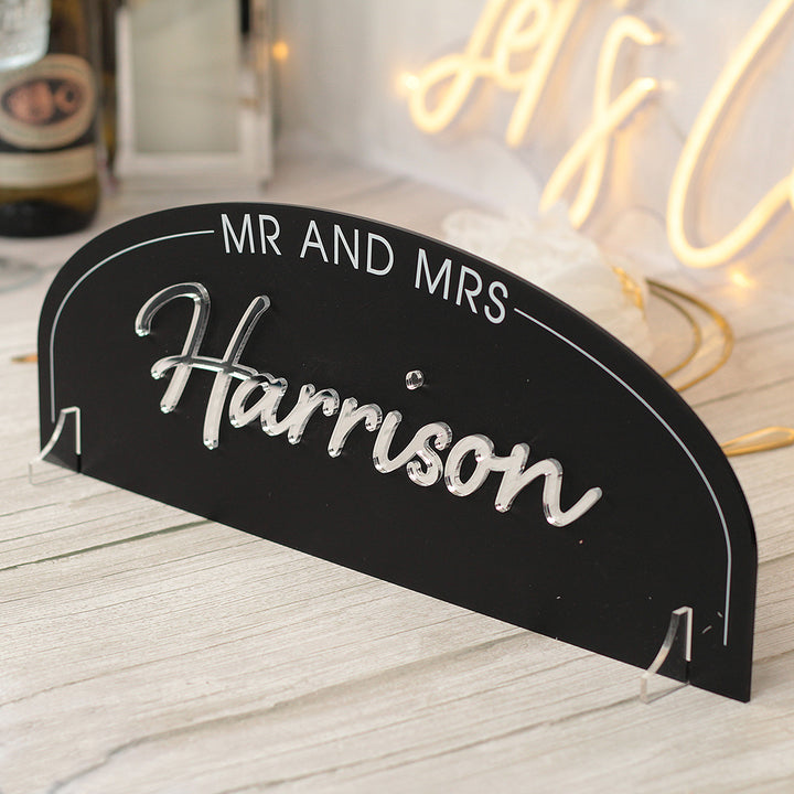 Modern Arch Top Table Acrylic Sign