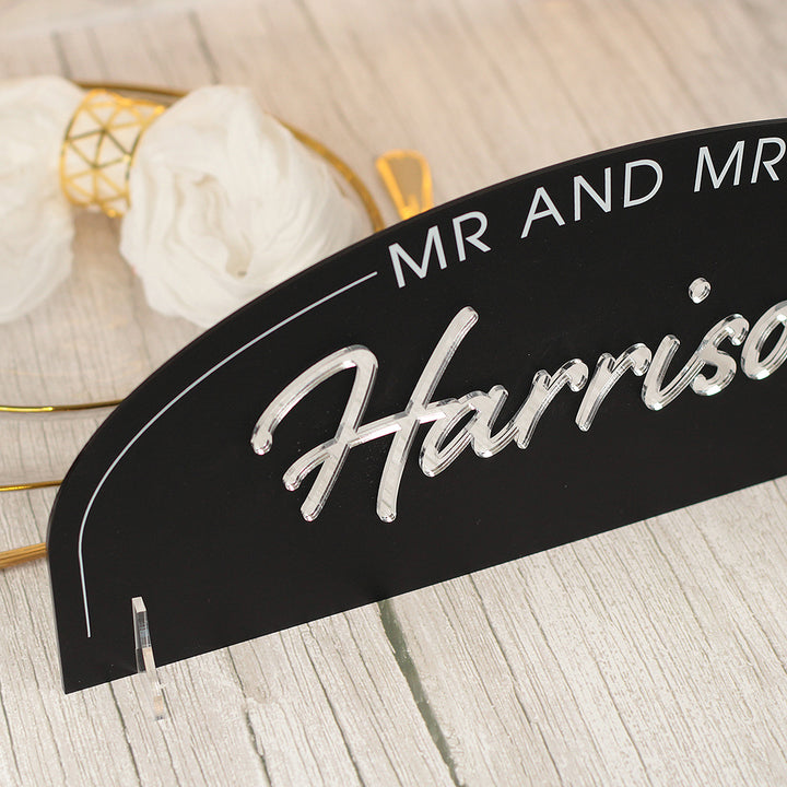 Modern Arch Top Table Acrylic Sign