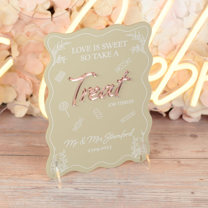 Wavy Edge Sweet Bar Acrylic Sign