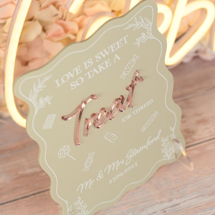 Wavy Edge Sweet Bar Acrylic Sign