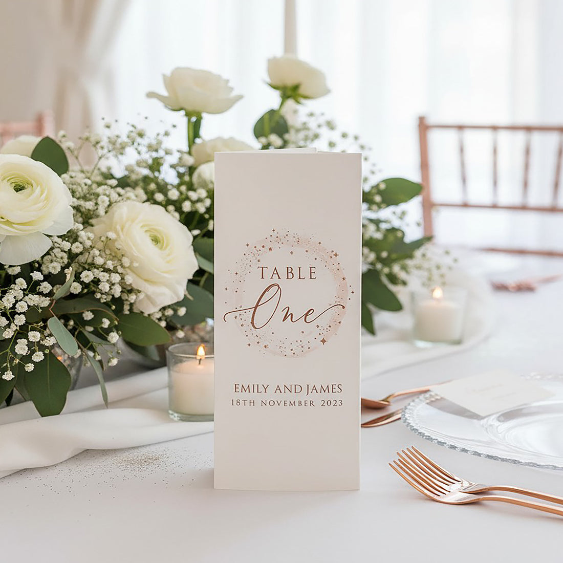 Sparkly Circle Tri-Fold Freestanding Table Centrepiece