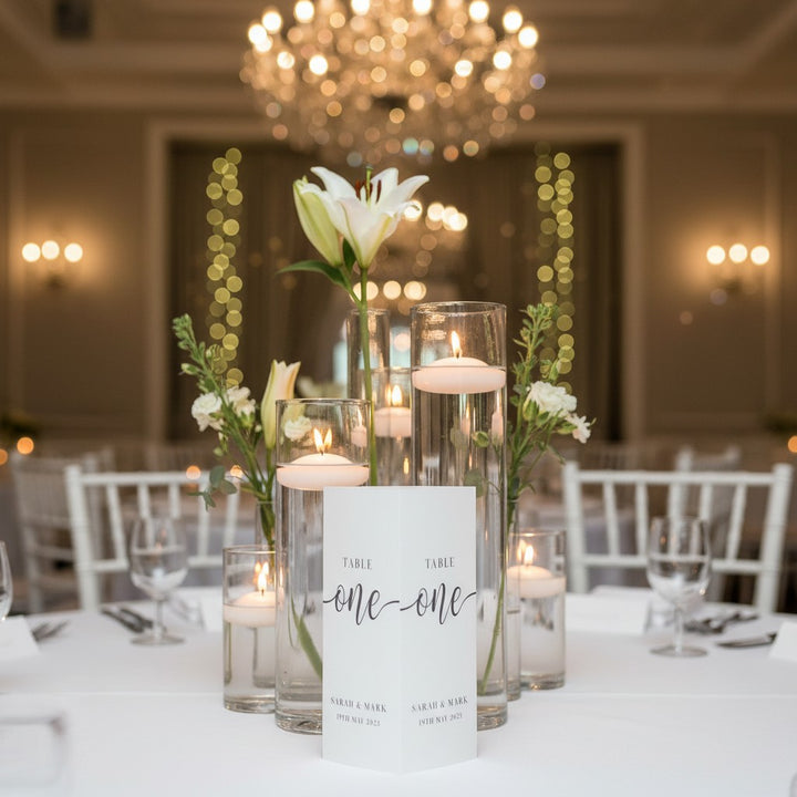 Classic Script Tri-Fold Freestanding Table Centrepiece