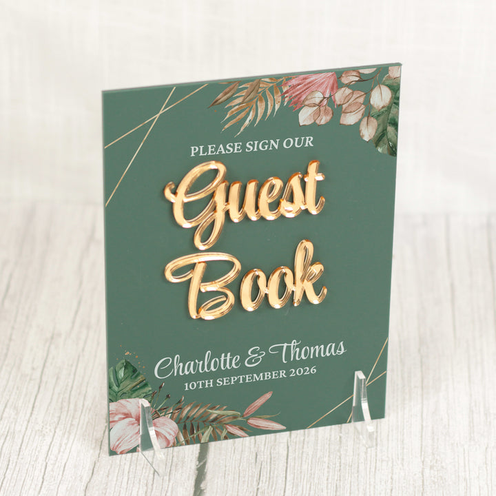 Tropical Boho Acrylic Wedding Guest Book