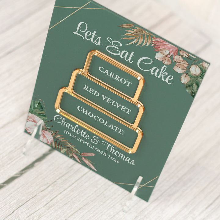 Tropical Boho Cake Flavour acrylic sign