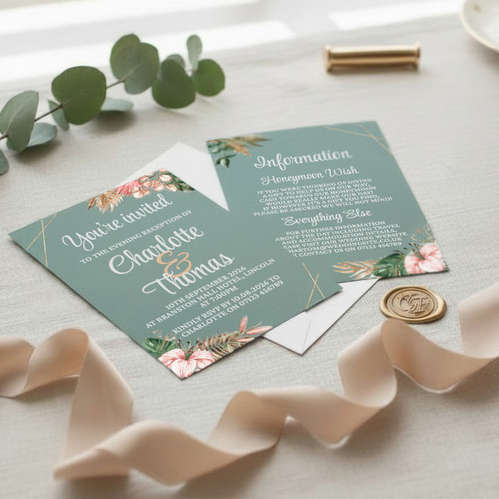 Tropical Boho A6 Postcard Evening Invitation