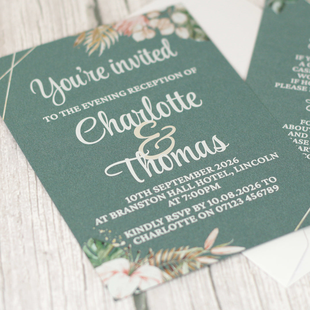 Tropical Boho A6 Postcard Evening Invitation