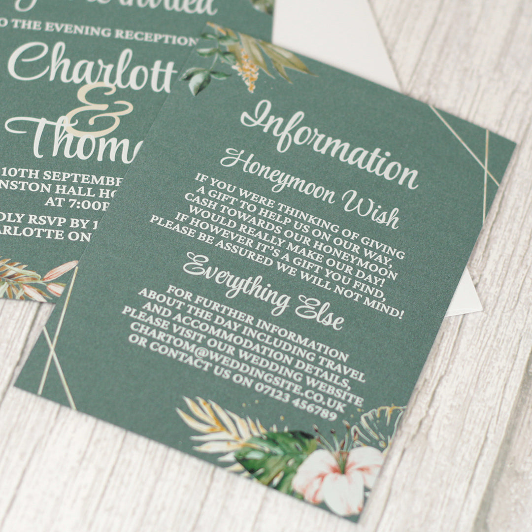 Tropical Boho A6 Postcard Evening Invitation