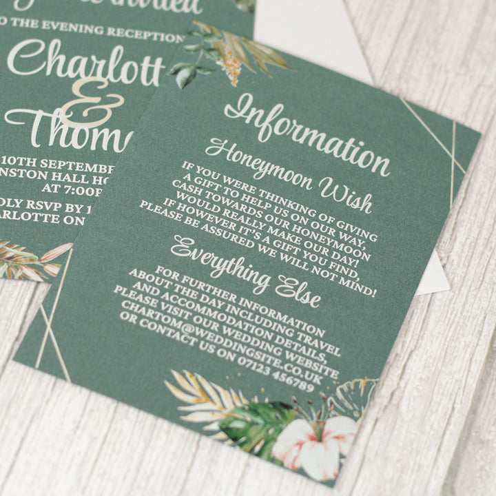 Tropical Boho A6 Postcard Evening Invitation