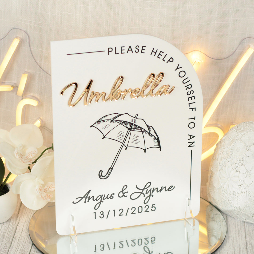 Modern Arch Umbrella Acrylic Sign
